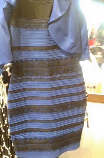 The blue and black dress