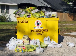 phonebooks in dumpster