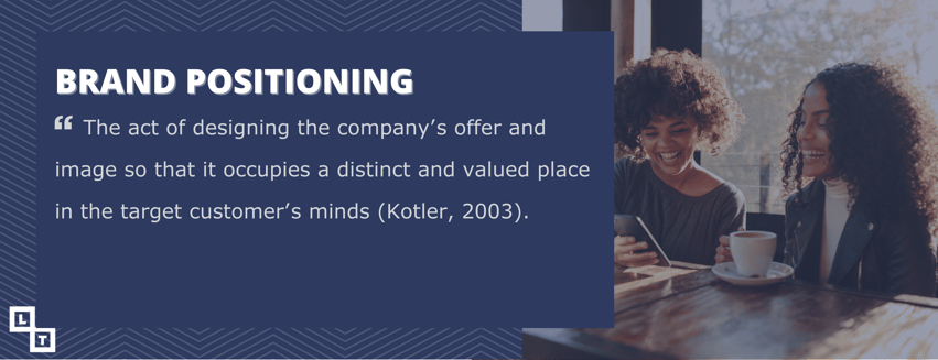 Brand Positioning: “The act of designing the company’s offer and image so that it occupies a distinct and valued place in the target customer’s minds” (Kotler, 2003)