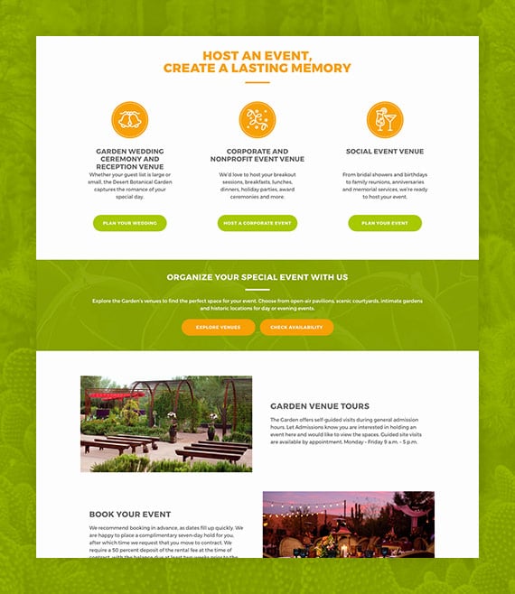 Desert Botanical venue hosting page