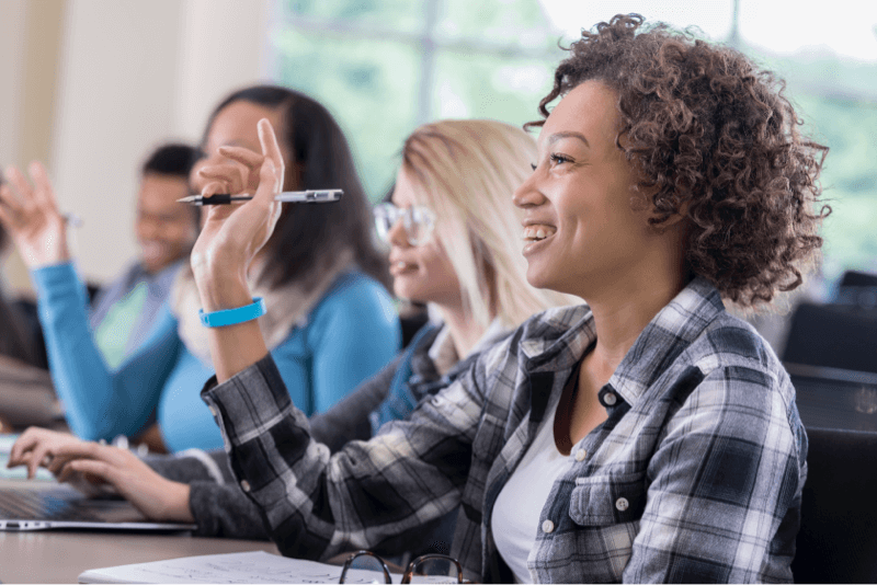 Student in Class at a Higher Education Institution